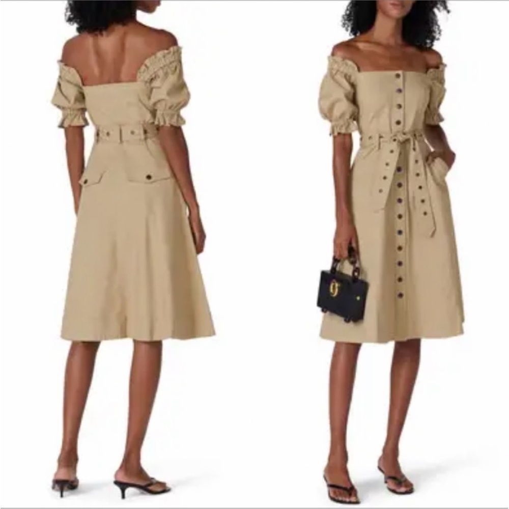 Marissa Webb Puff Sleeve Canvas Dress